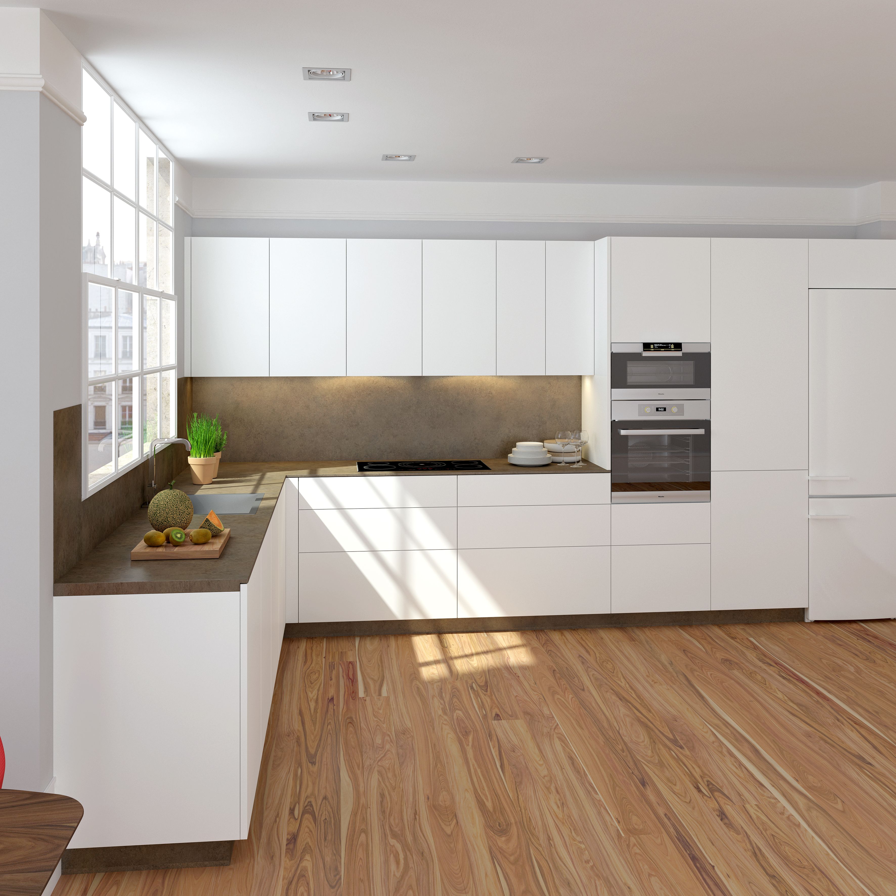 Módulos de cocina hidrófugos disponibles en blanco y aluminio